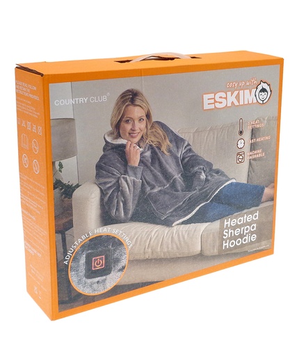 [RI018GREY] Heated Eskimo blanket hoodie